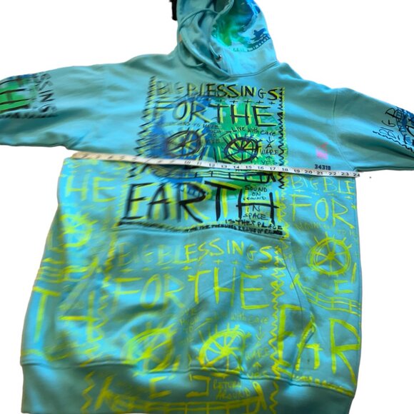 Snowmilk Steetwear Teal Hoodie Painted w/Original Snowmilk Design - Picture 8 of 8
